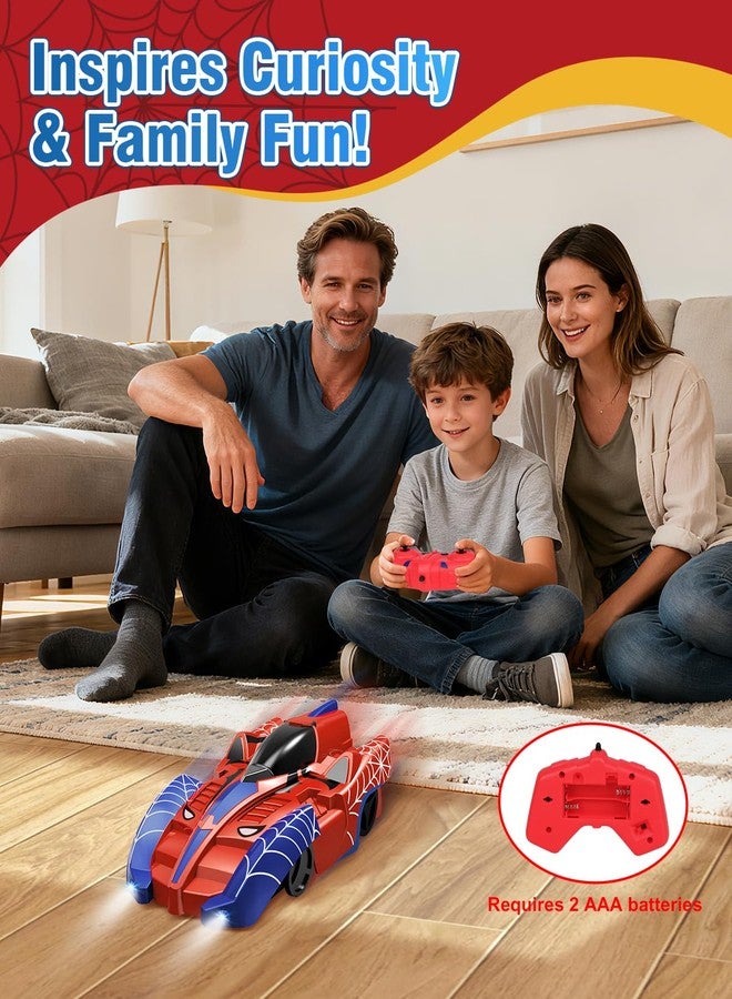 Humzo Spider Hero Wall Climbing Car Remote Control Kids Toy, 360° Rotating Remote Control Car with Light, Rechargeable RC Stunt Cars Wall Toys for Boys Kids Ages 4 and up - Image 2